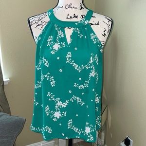 Emerald floral sleeveless blouse - stitch fix